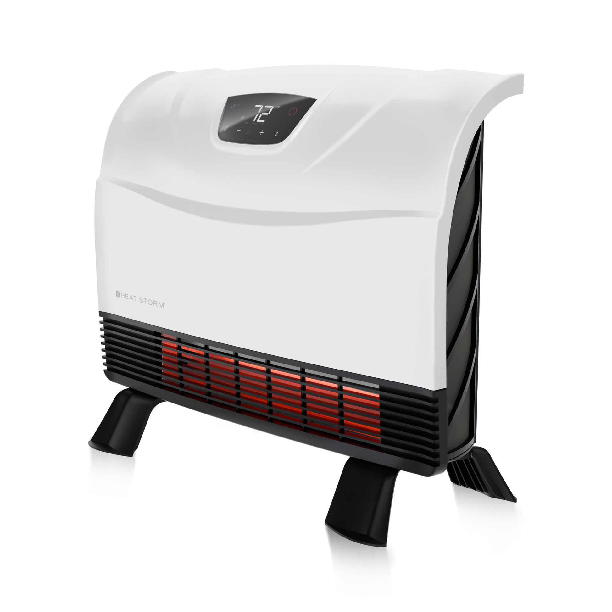 portable infrared heater angled view showing vents and controls | heat storm phoenix