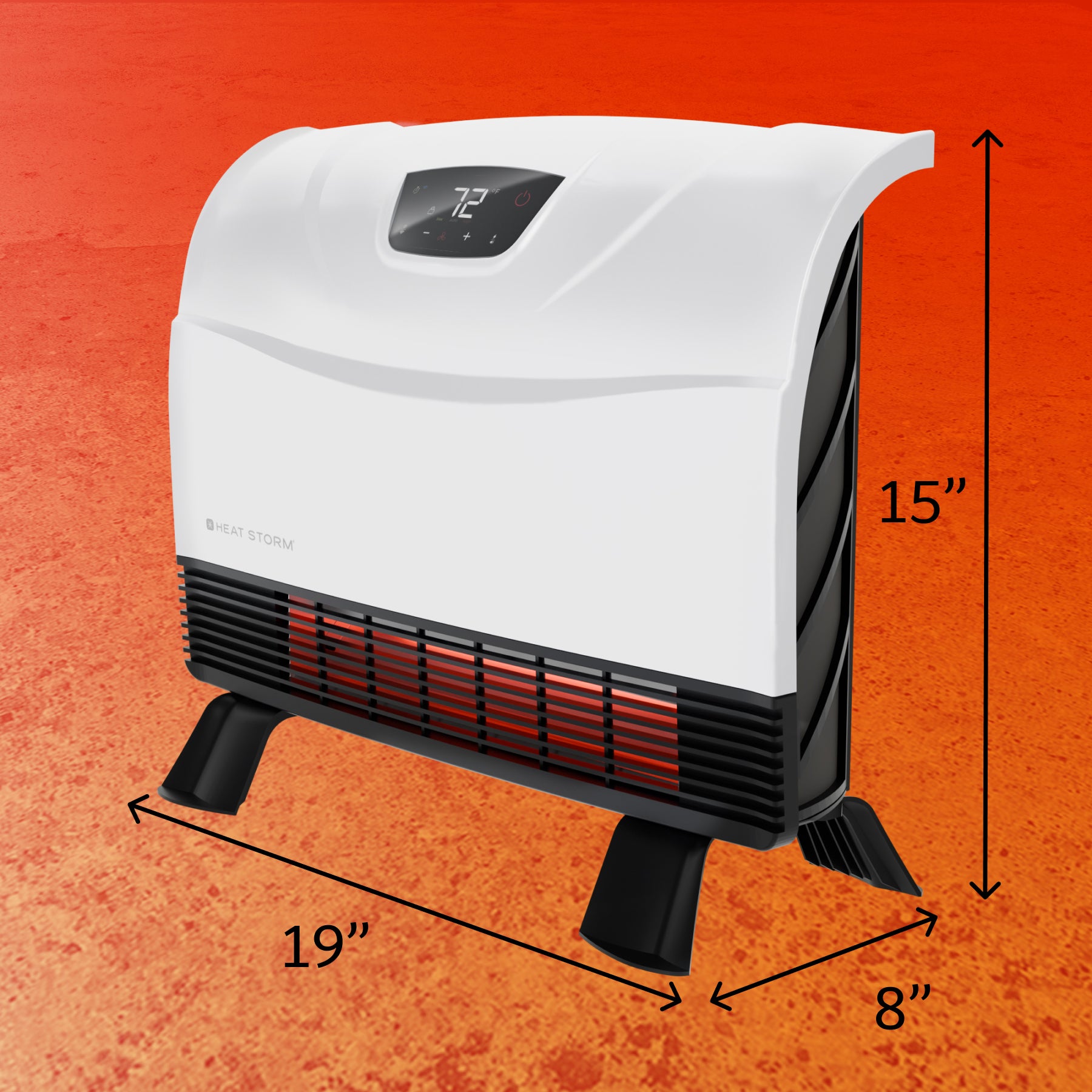 electric space heater size and mounting dimensions chart | heat storm phoenix