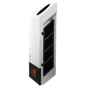 1000 watt smart infrared space heater. Space heater with smart WIFI capabilities. Side view showing washable filter.